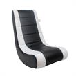 Rockme Floor Chairs Black And White Leather PU For Kids Teens Adults or Unisex