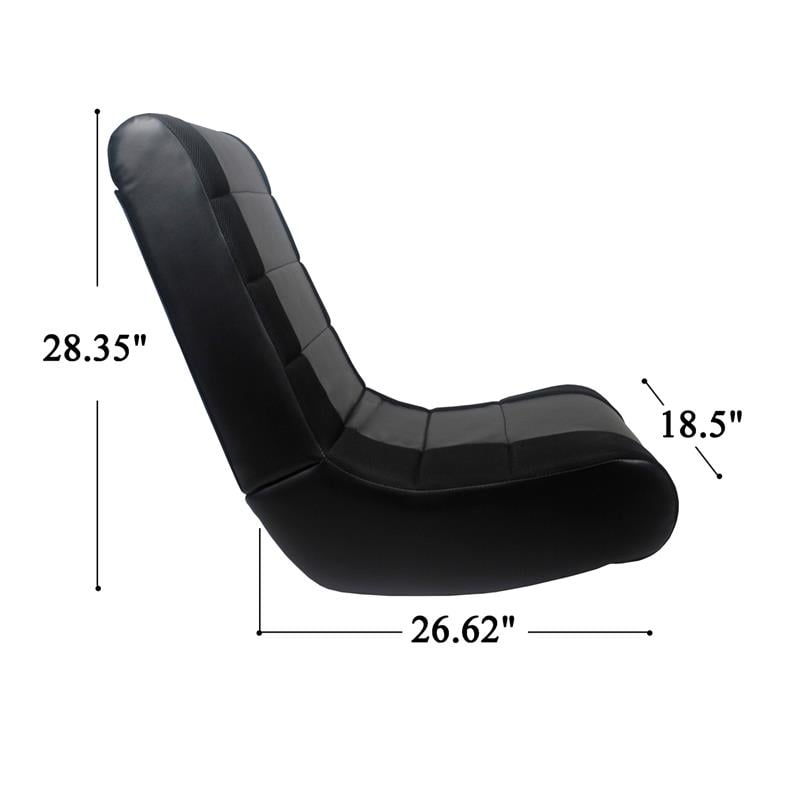 Rockme Floor Chairs Black And Black Leather PU