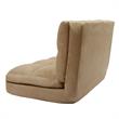 Loungie Floor Chairs Beige Microsuede Foam Filling Steel Tube Frame