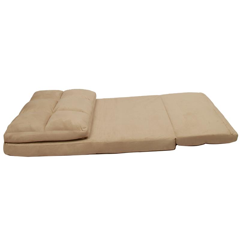 Loungie Floor Chairs Beige Microsuede Foam Filling Steel Tube Frame