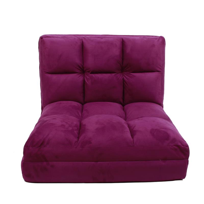 Loungie Floor Chairs Purple Microsuede Foam Filling Steel Tube Frame
