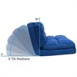Loungie Floor Chairs Blue Microsuede Foam Filling Steel Tube Frame