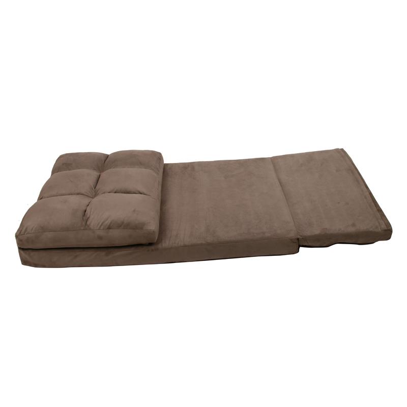 Loungie Floor Chairs Brown Microsuede Foam Filling Steel Tube Frame