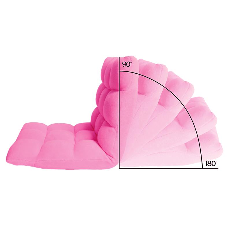 Loungie Floor Chairs Pink Microplush Foam Filling Steel Tube Frame