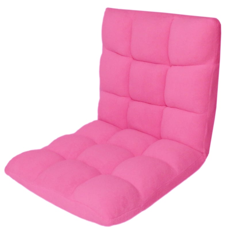 Loungie Floor Chairs Pink Microplush Foam Filling Steel Tube Frame