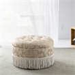 Yolanda Tufted Decorative Round Ottoman Neutral