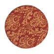 Yolanda Tufted Decorative Round Ottoman Red Gold