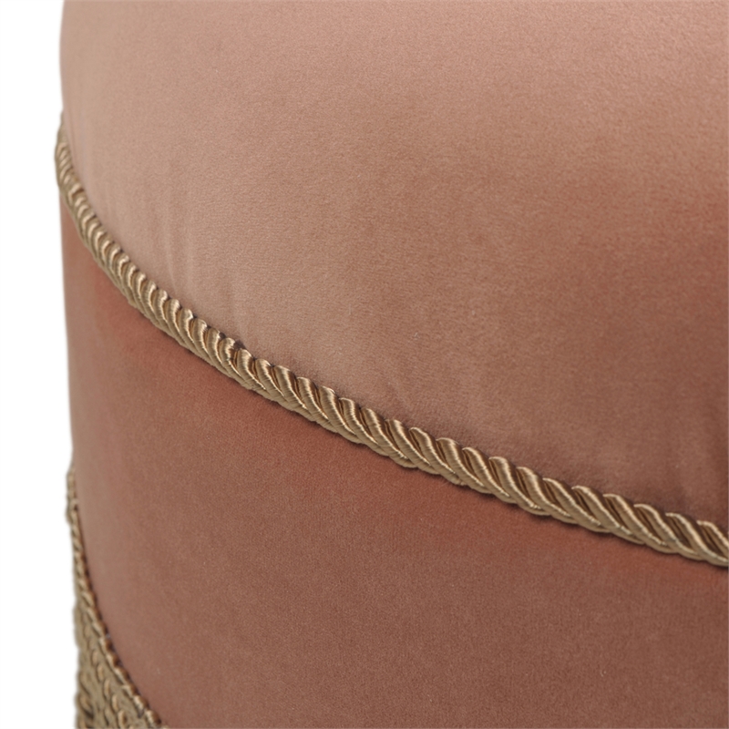 Yolanda Tufted Decorative Round Ottoman Orange