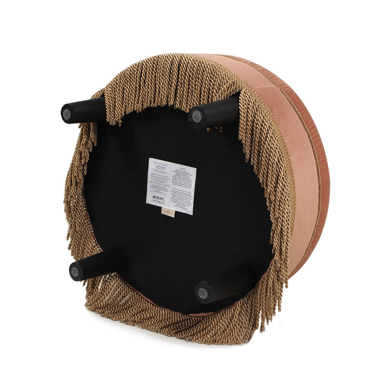 Yolanda Tufted Decorative Round Ottoman Orange