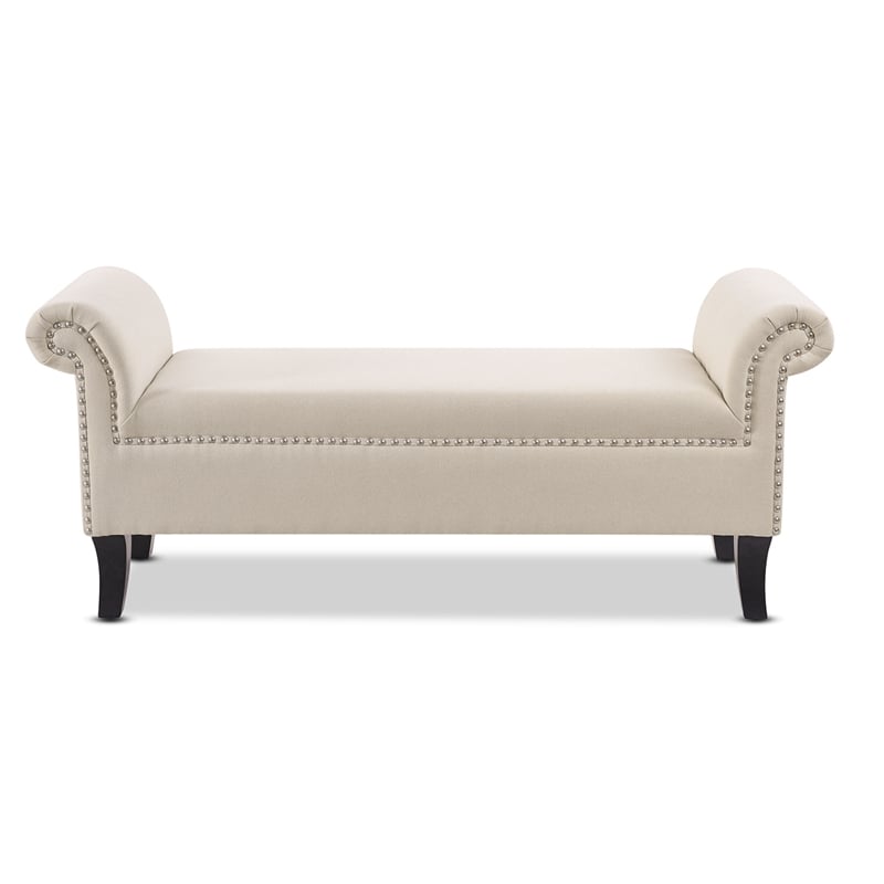 Kathy Roll Arm Entryway Accent Bench Sky Neutral