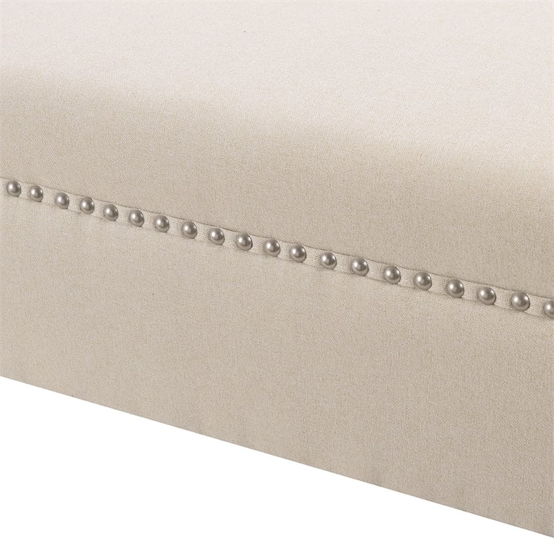 Kathy Roll Arm Entryway Accent Bench Sky Neutral