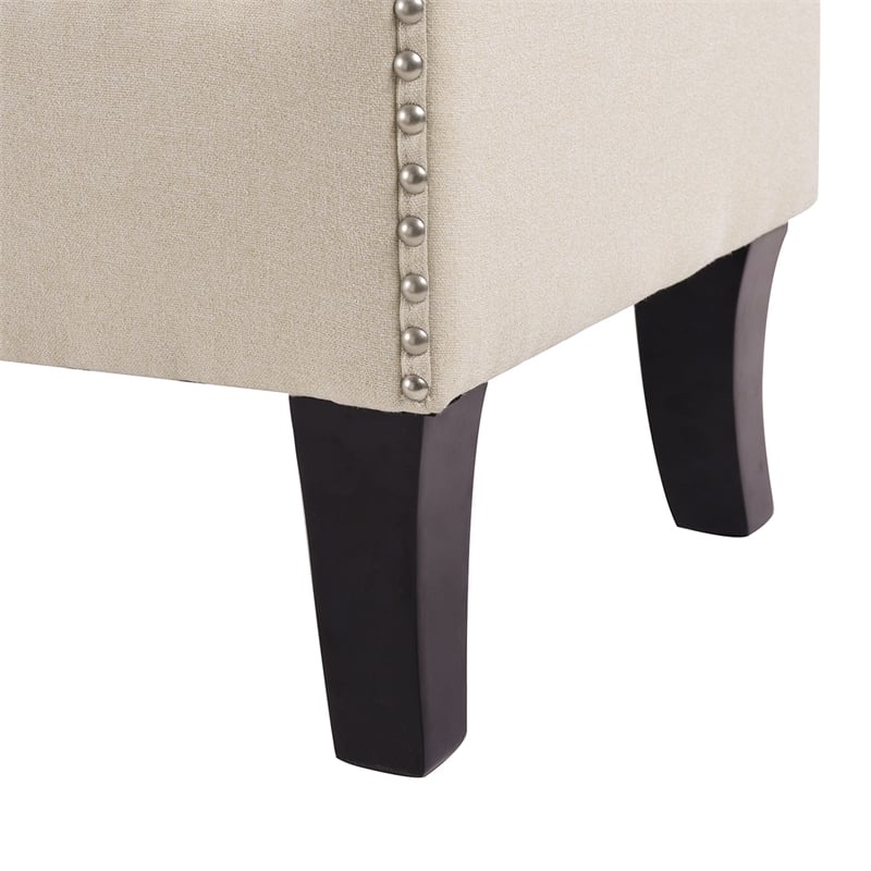 Kathy Roll Arm Entryway Accent Bench Sky Neutral