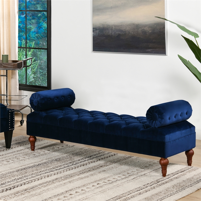 Lewis Bolster Arm Entryway Bench Navy Blue Cymax Business