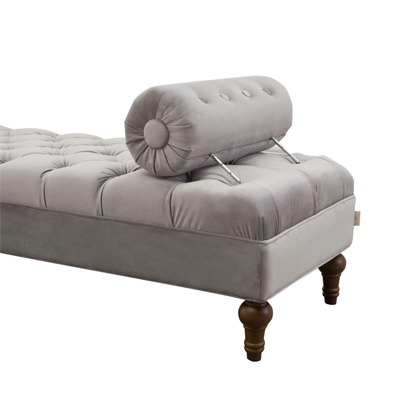 Lewis Bolster Arm Entryway Bench Opal Grey Cymax Business