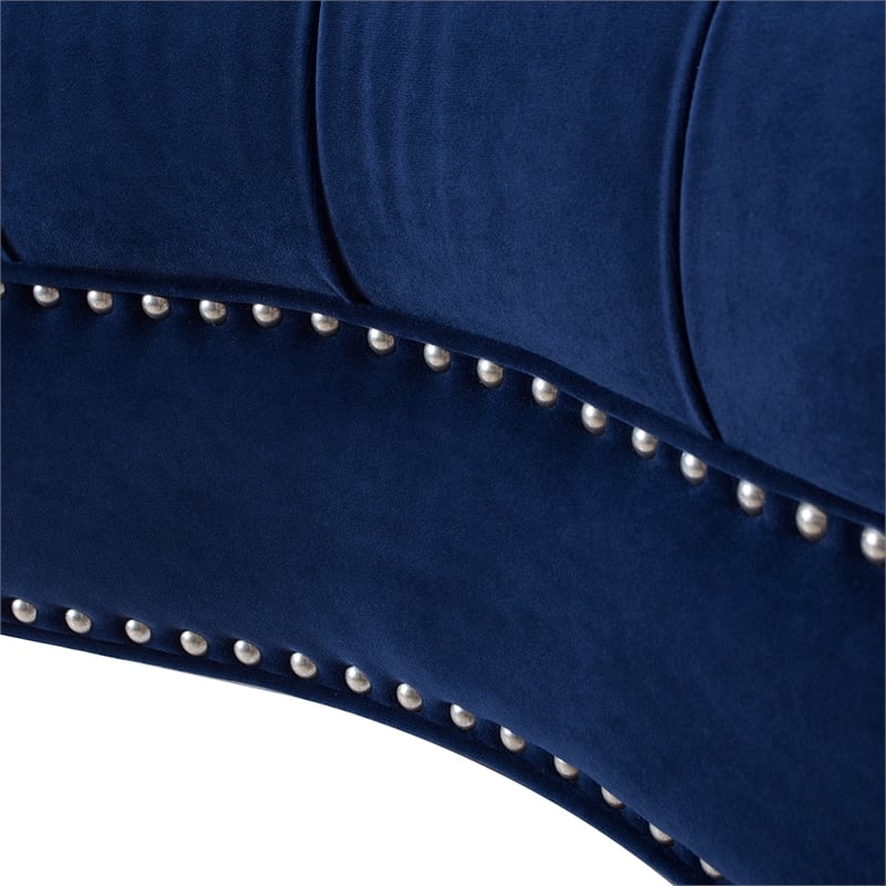 La Rosa Victorian Tufted Accent Chair Navy Blue