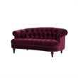 La Rosa 68.5&quot Victorian Chesterfield Loveseat Burgundy