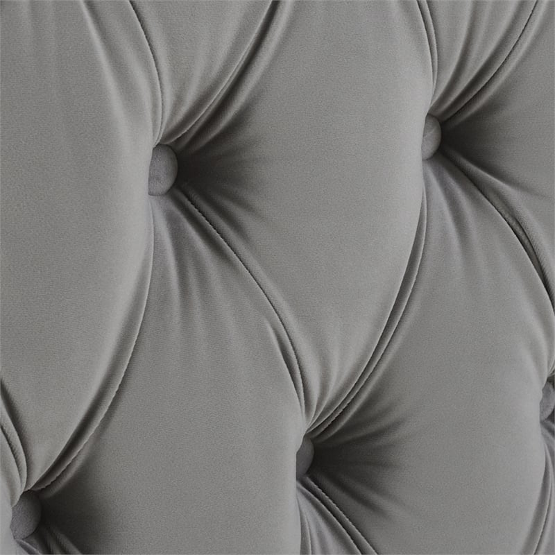 Brooklyn Queen Tufted Velvet Bed Opal Grey