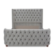 Brooklyn Queen Tufted Velvet Bed Opal Grey