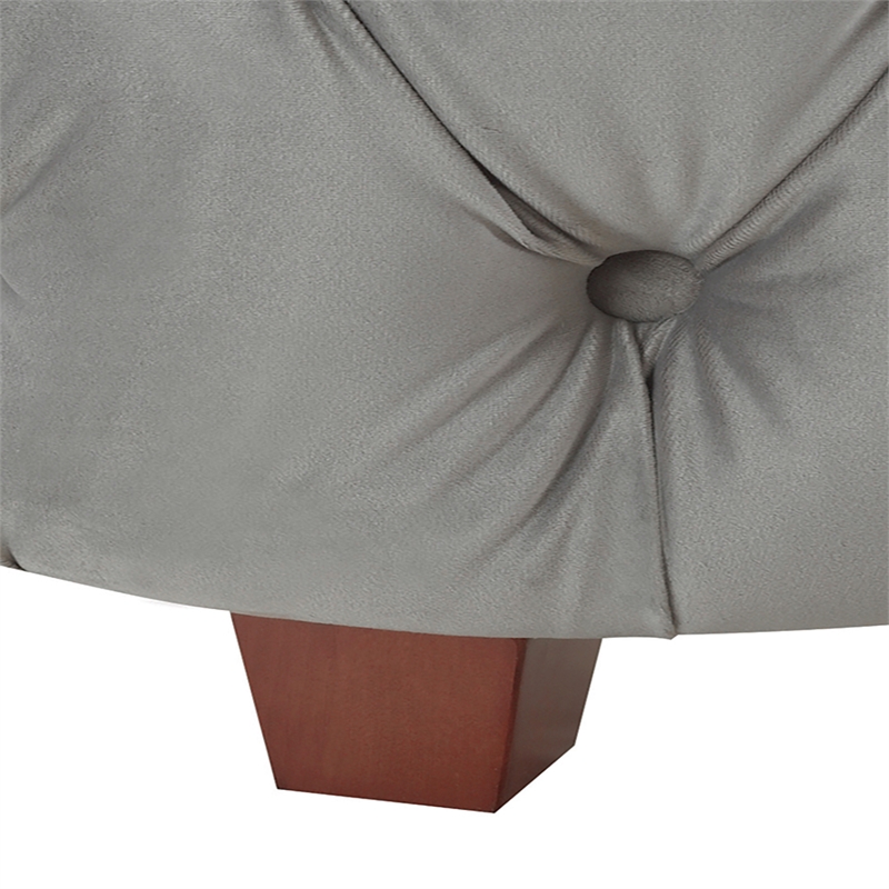 Brooklyn King Tufted Panel Bed Opal Grey Velvet