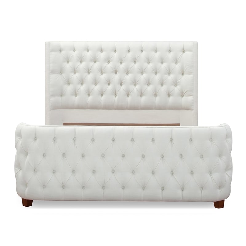 Brooklyn Queen Tufted Panel Bed Antique White