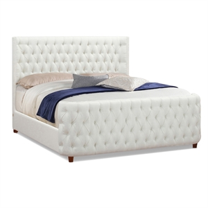 Brooklyn King Tufted Panel Bed Antique White