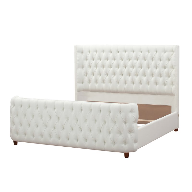 Brooklyn King Tufted Bed Antique White 25598794