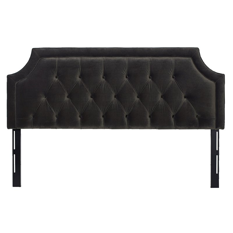 Kaye Tufted King Headboard Dark Charcoal Grey Cymax Business