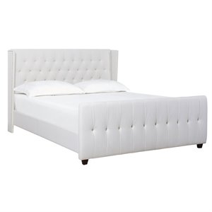 jennifer taylor home david tufted wingback bed in antique white