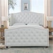Marcella Tufted Wingback Queen Bed Bright White