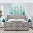 Marcella Tufted Wingback King Bed Silver Grey
