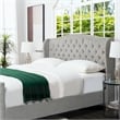 Marcella Tufted Wingback King Bed Silver Grey