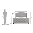 Marcella Tufted Wingback King Bed Silver Grey