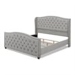 Marcella Tufted Wingback King Bed Silver Grey