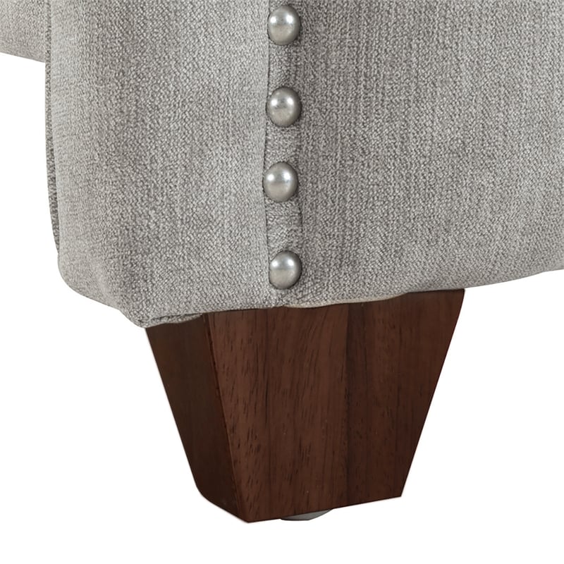 Marcella Tufted Wingback King Bed Silver Grey