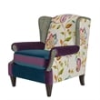 Anya Wingback Accent Arm Chair Multicolored Floral