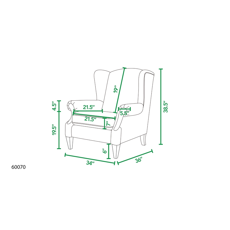 Anya Wingback Accent Arm Chair Multicolored Floral