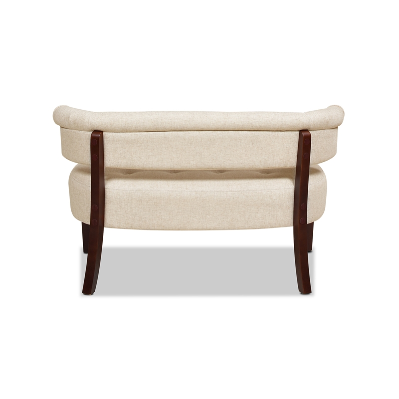 Jennifer Taylor Home Jared Roll Arm Tufted Polyester Fabric Bench in