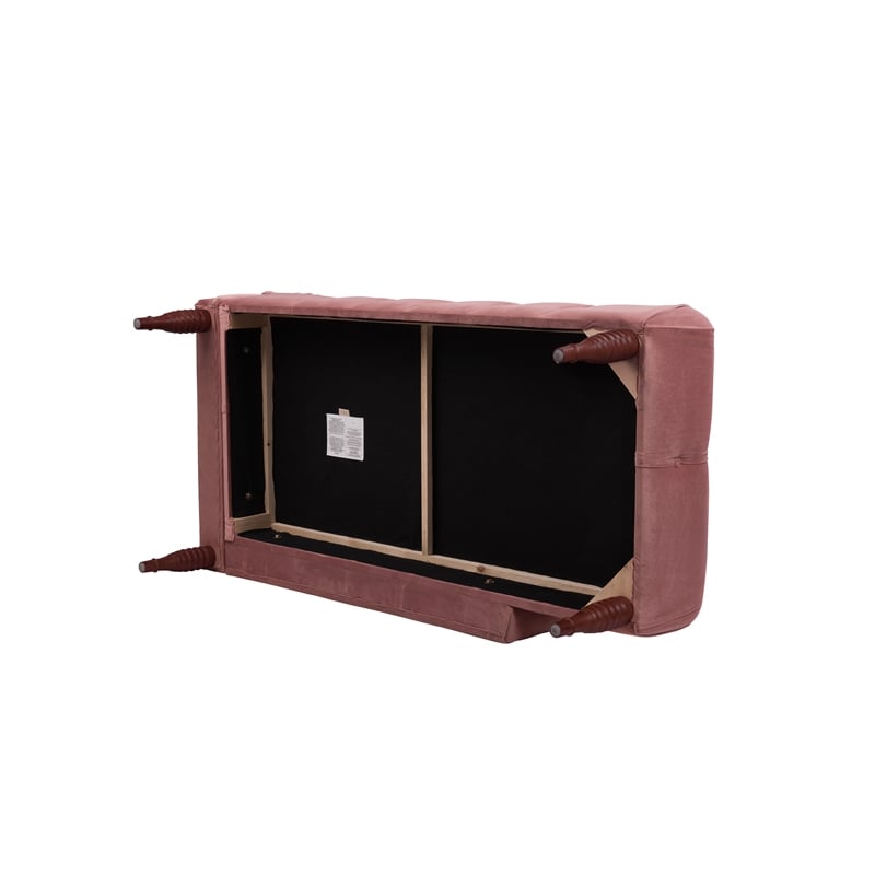 Samuel Tufted Roll Arm Chaise Lounge Ash Rose