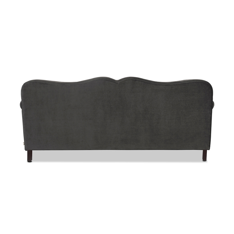 Legacy Camelback Sofa Nailhead Accents Dark Charcoal Grey Cymax Business