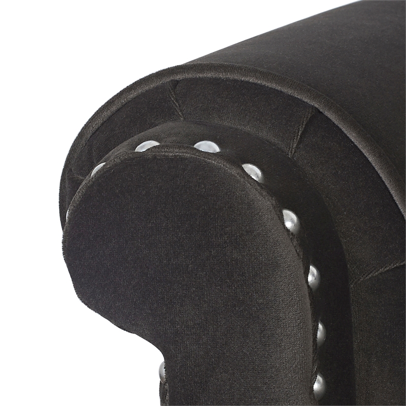 Legacy Camelback Sofa Nailhead Accents Dark Charcoal Grey Cymax Business