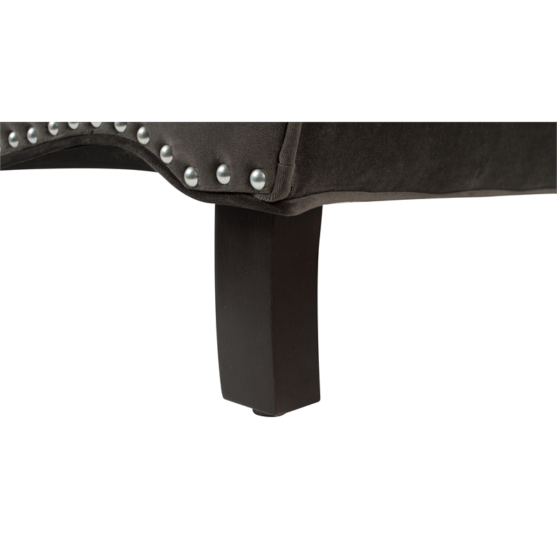 Legacy Camelback Sofa Nailhead Accents Dark Charcoal Grey 630603860