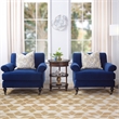 Alana Lawson Accent Arm Chair Metal Casters Navy Blue