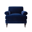 Alana Lawson Accent Arm Chair Metal Casters Navy Blue