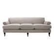 Alana Lawson Recessed Arm Sofa Metal Casters Silver Gray