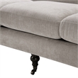 Alana Lawson Recessed Arm Sofa Metal Casters Silver Gray