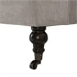 Alana Lawson Recessed Arm Sofa Metal Casters Silver Gray