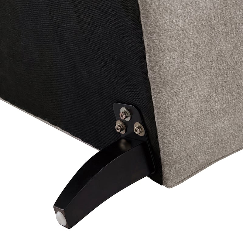 Alana Lawson Recessed Arm Sofa Metal Casters Silver Gray