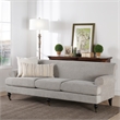 Alana Lawson Recessed Arm Sofa Metal Casters Silver Gray