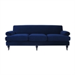 Alana Lawson Recessed Arm Sofa Metal Casters Navy Blue