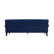 Alana Lawson Recessed Arm Sofa Metal Casters Navy Blue